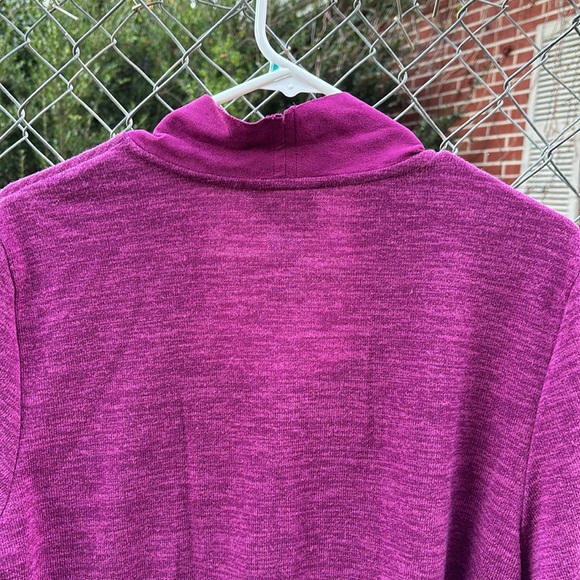 Alfred Dunner Petite Stretch Knit Purple Shirt Jacket Combo Cascading Front PL - Picture 10 of 15